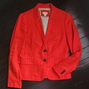 Linen Blazer with Button Details